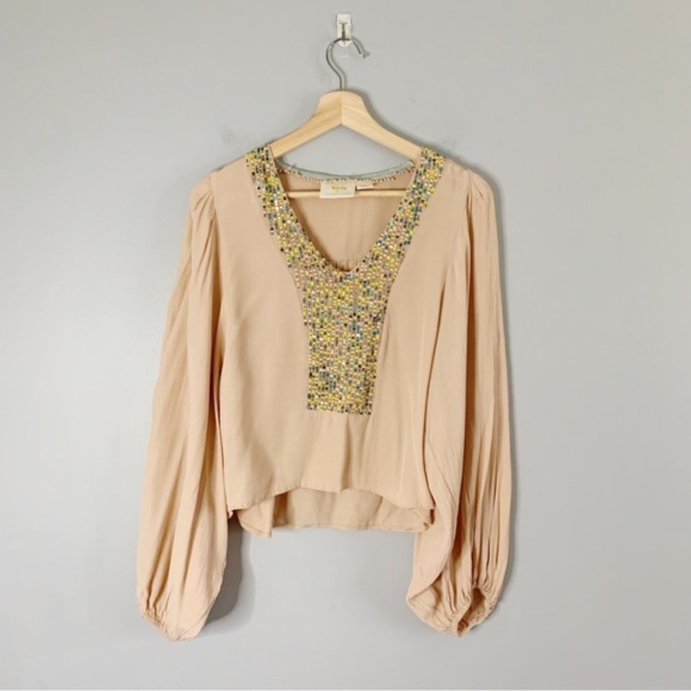 Madewell Tiered Tunic Silk Blouse Top Shirt Folkcraft Floral